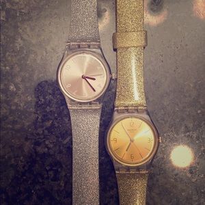 Silver Glitter Swatch Wrap Watch